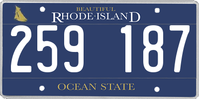 RI license plate 259187