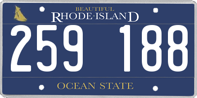 RI license plate 259188