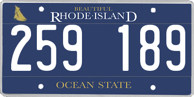 RI license plate 259189