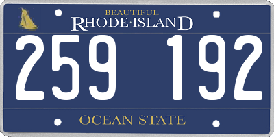 RI license plate 259192