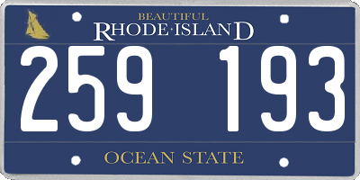 RI license plate 259193