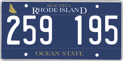 RI license plate 259195