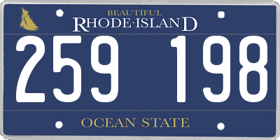 RI license plate 259198
