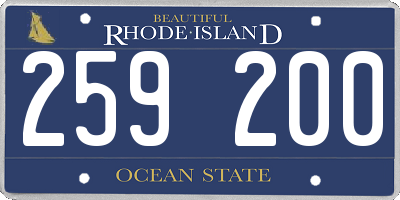RI license plate 259200