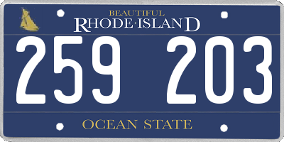 RI license plate 259203