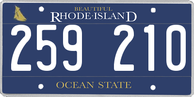 RI license plate 259210