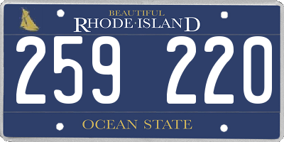 RI license plate 259220
