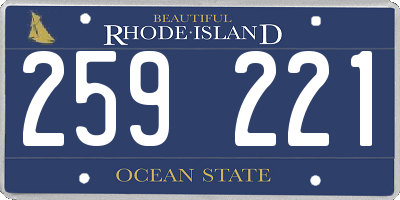 RI license plate 259221