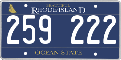 RI license plate 259222