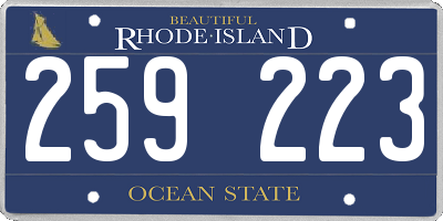 RI license plate 259223