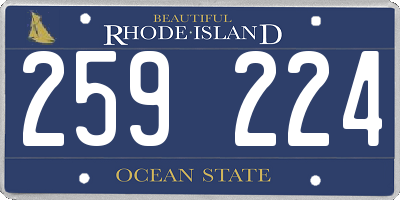 RI license plate 259224