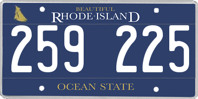 RI license plate 259225