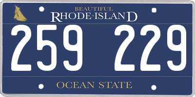 RI license plate 259229