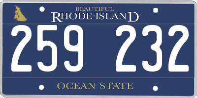 RI license plate 259232