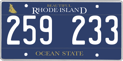 RI license plate 259233
