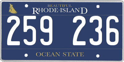 RI license plate 259236