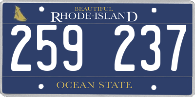 RI license plate 259237