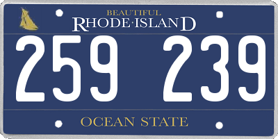 RI license plate 259239