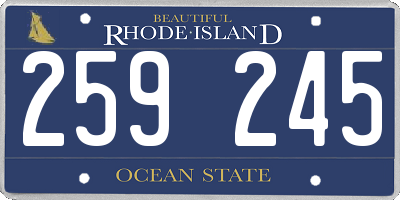 RI license plate 259245