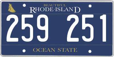 RI license plate 259251