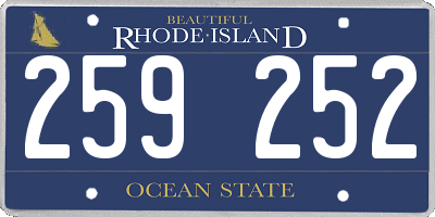 RI license plate 259252