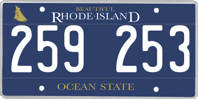 RI license plate 259253