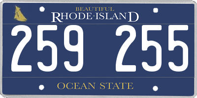 RI license plate 259255