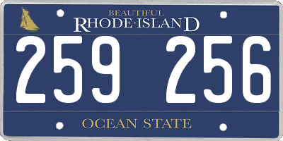 RI license plate 259256