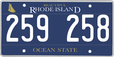 RI license plate 259258