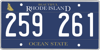 RI license plate 259261