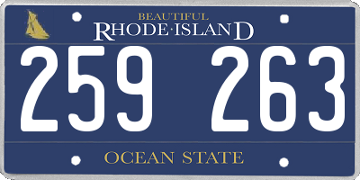 RI license plate 259263