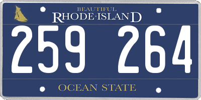 RI license plate 259264