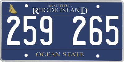 RI license plate 259265