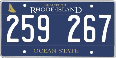 RI license plate 259267