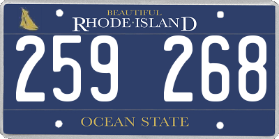 RI license plate 259268
