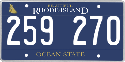 RI license plate 259270