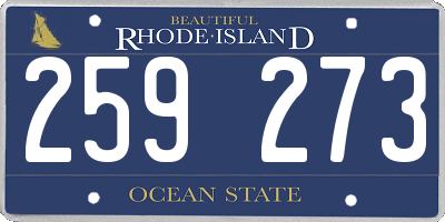 RI license plate 259273