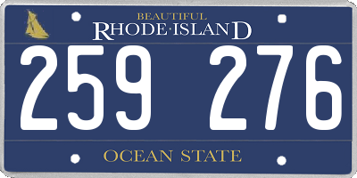RI license plate 259276