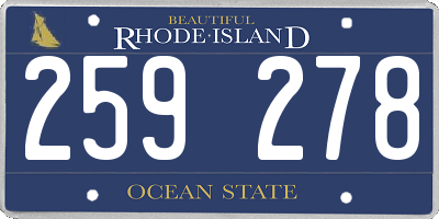 RI license plate 259278