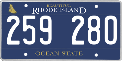 RI license plate 259280
