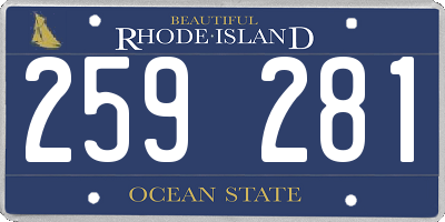 RI license plate 259281