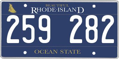 RI license plate 259282