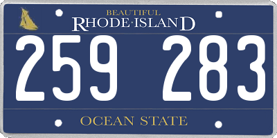RI license plate 259283