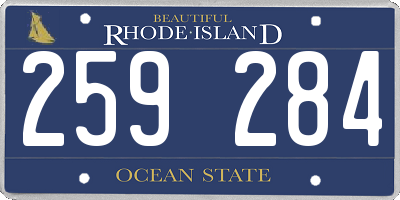 RI license plate 259284