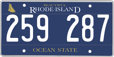 RI license plate 259287