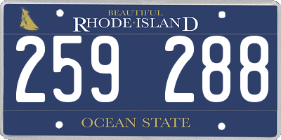 RI license plate 259288