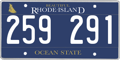 RI license plate 259291