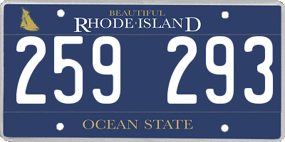 RI license plate 259293