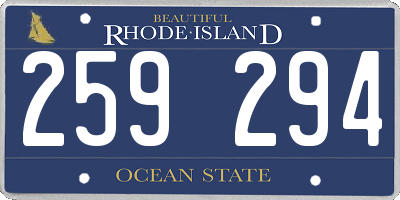 RI license plate 259294