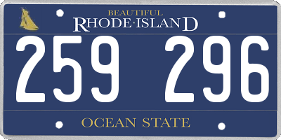 RI license plate 259296